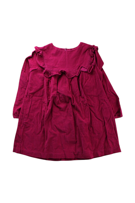 A Burgundy Long Sleeve Dresses from Jacadi in size 5T for girl. (Front View)
