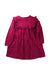 A Burgundy Long Sleeve Dresses from Jacadi in size 5T for girl. (Back View)