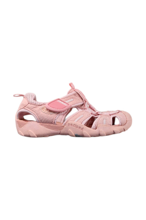 A Pink Sandals from pediped in size 4T for neutral. (Front View)