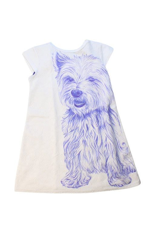 A White Short Sleeve Dresses from Desigual in size 5T for girl. (Front View)