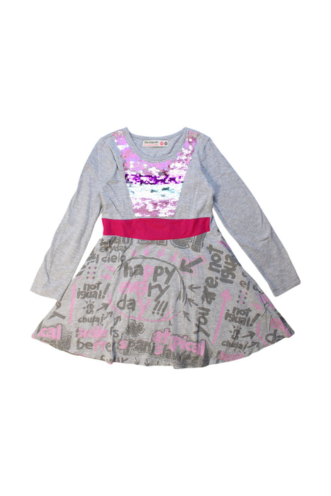 A Multicolour Long Sleeve Dresses from Desigual in size 5T for girl. (Front View)
