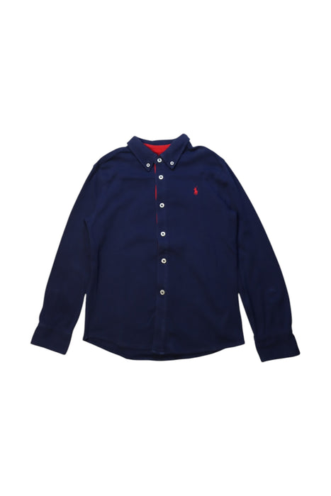 A Navy Long Sleeve Shirts from Polo Ralph Lauren in size 6T for boy. (Front View)