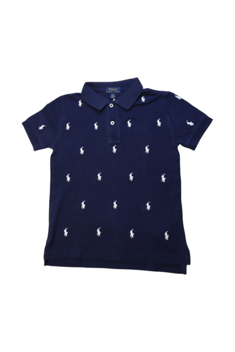 A Navy Short Sleeve Polos from Polo Ralph Lauren in size 5T for boy. (Front View)