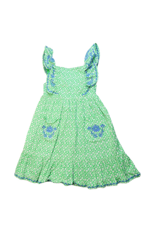A Green Sleeveless Dresses from Boden in size 7Y for girl. (Front View)