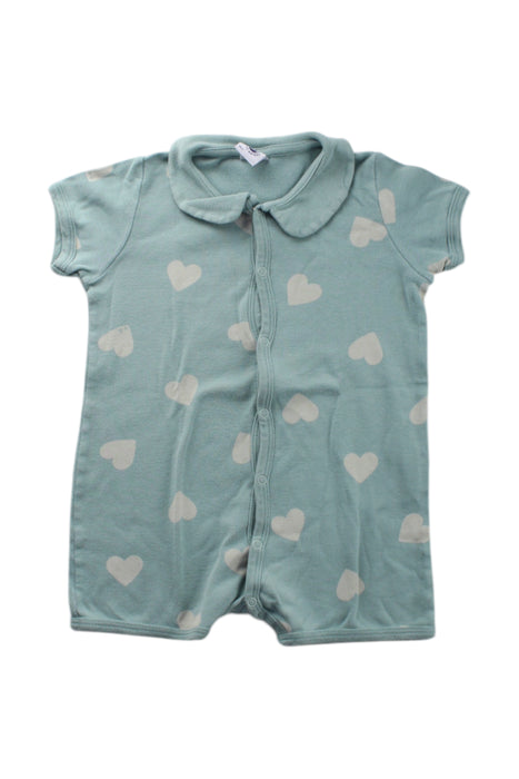 A Green Short Sleeve Rompers from Petit Bateau in size 6-12M for neutral. (Front View)