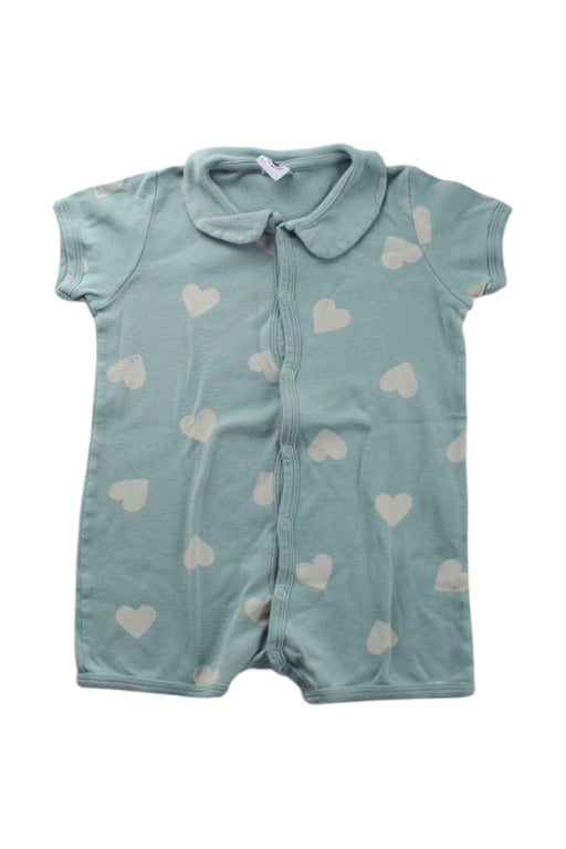 A Green Short Sleeve Rompers from Petit Bateau in size 6-12M for neutral. (Front View)