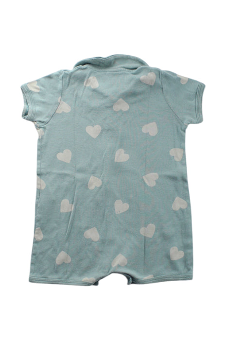 A Green Short Sleeve Rompers from Petit Bateau in size 6-12M for neutral. (Back View)