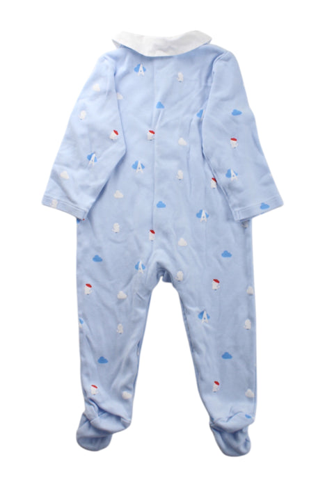 A Blue Onesies from Jacadi in size 6-12M for neutral. (Back View)