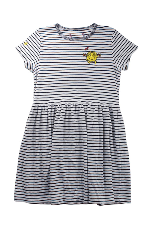A White Short Sleeve Dresses from Petit Bateau in size 10Y for girl. (Front View)