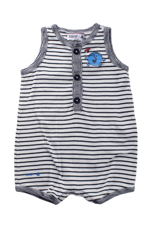 A Black Sleeveless Rompers from Petit Bateau in size 6-12M for neutral. (Front View)