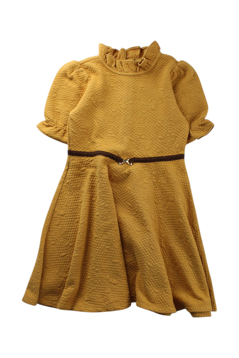 A Gold Long Sleeve Dresses from Janie & Jack in size 7Y for girl. (Front View)