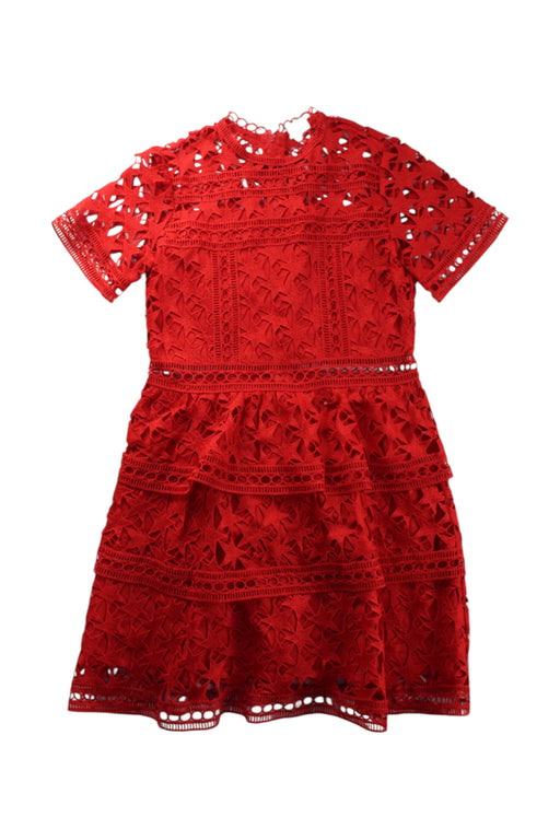 A Red Short Sleeve Dresses from Marlo in size 6T for girl. (Front View)