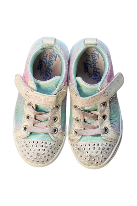 A Multicolour Sneakers from Skechers in size 3T for girl. (Back View)