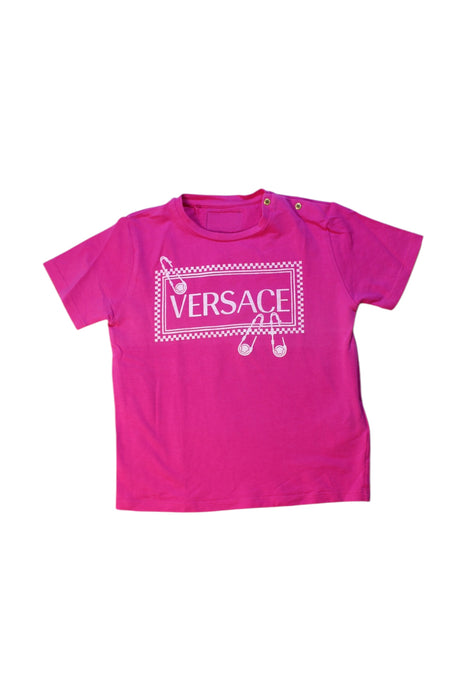 A Pink Short Sleeve T Shirts from Young Versace in size 3T for girl. (Front View)