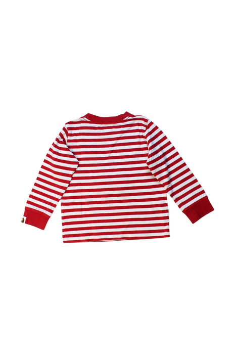 A Red Long Sleeve T Shirts from Bape by A Bathing Ape in size 2T for boy. (Back View)