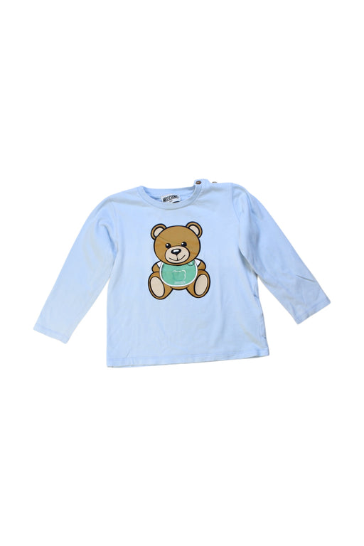 A Blue Long Sleeve T Shirts from Moschino in size 2T for boy. (Front View)