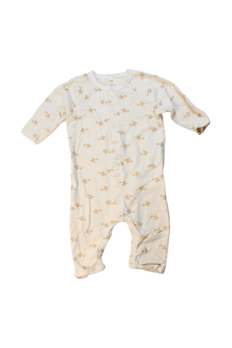 A Ivory Long Sleeve Rompers from Petit Bateau in size 6-12M for boy. (Front View)