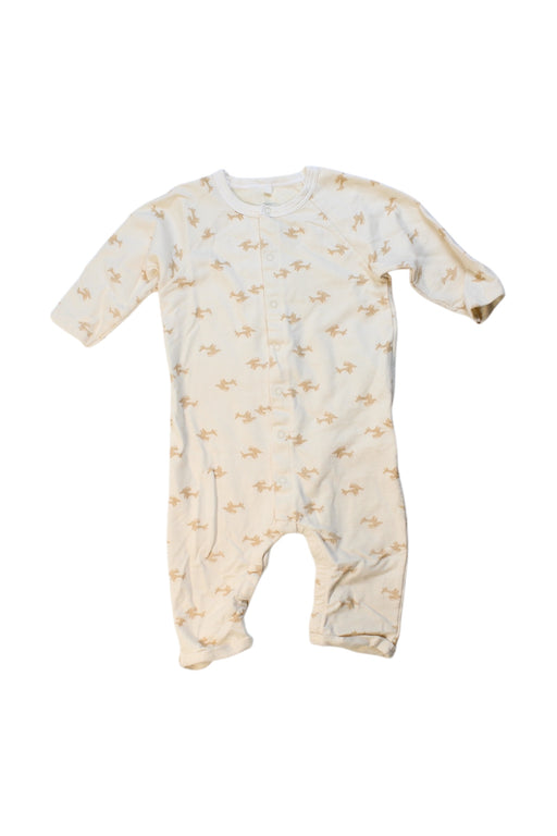 A Ivory Long Sleeve Rompers from Petit Bateau in size 6-12M for boy. (Front View)
