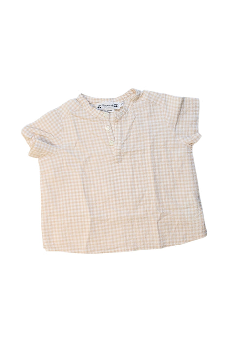 A Beige Short Sleeve Tops from Bonpoint in size 6-12M for girl. (Front View)