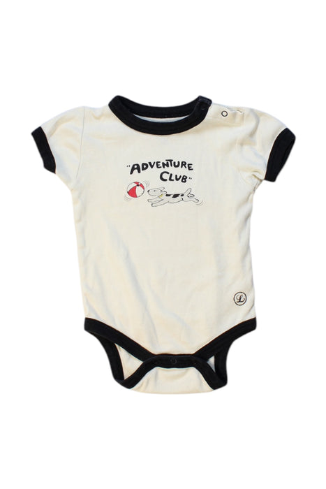 A White Short Sleeve Bodysuits from Little Akiabara in size 6-12M for boy. (Front View)