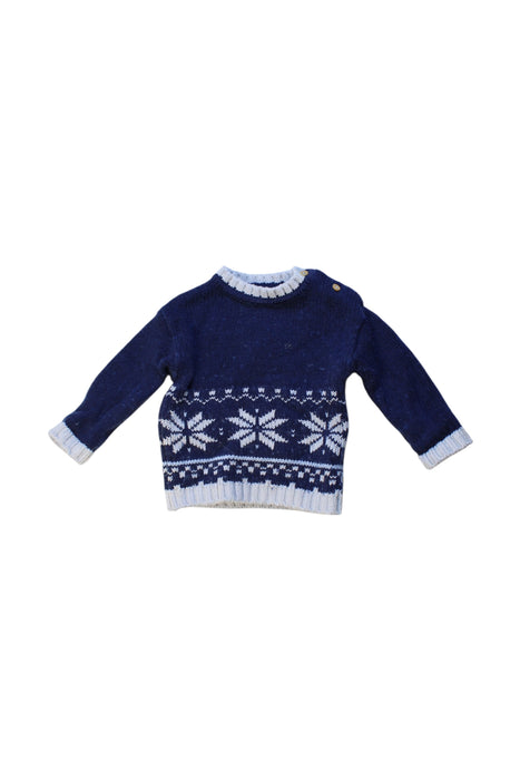 A Blue Knit Sweaters from The Little White Company in size 3-6M for boy. (Front View)