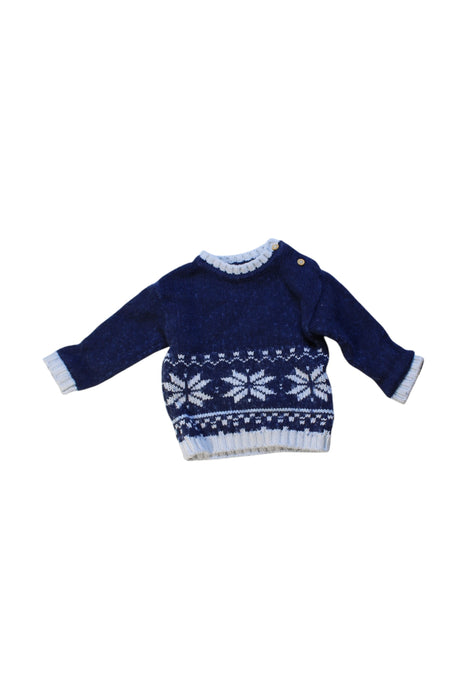 A Navy Knit Sweaters from The Little White Company in size 3-6M for boy. (Front View)