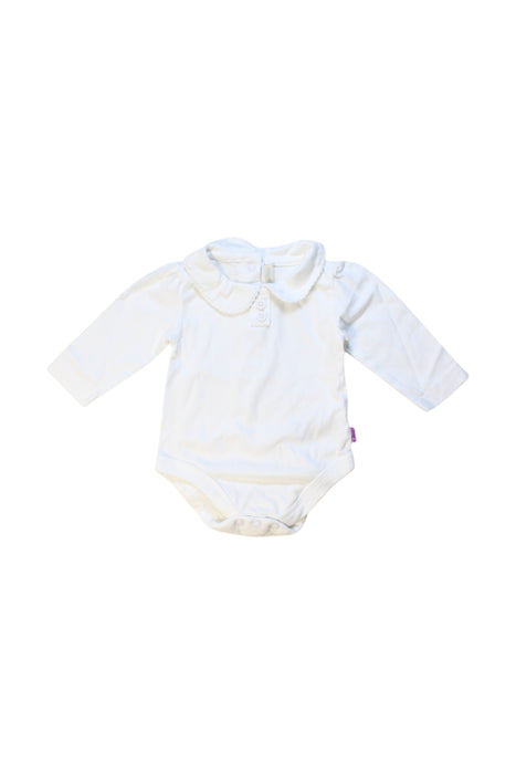 A White Long Sleeve Bodysuits from Jojo Maman Bébé in size 0-3M for girl. (Front View)