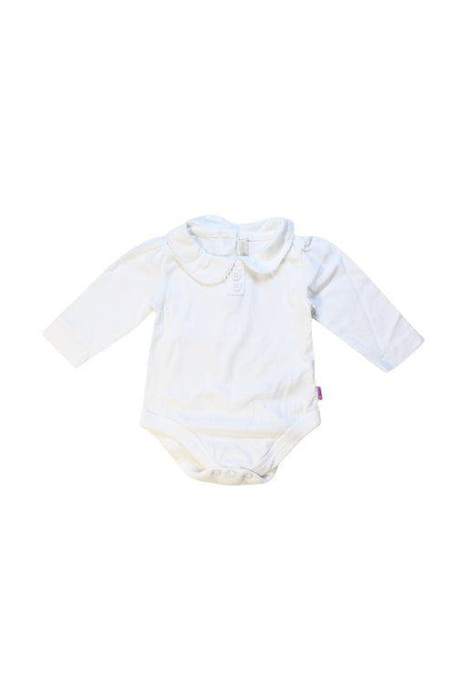 A White Long Sleeve Bodysuits from Jojo Maman Bébé in size 0-3M for girl. (Front View)