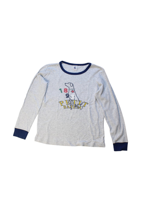 A Grey Long Sleeve Tops from Petit Bateau in size 8Y for boy. (Front View)