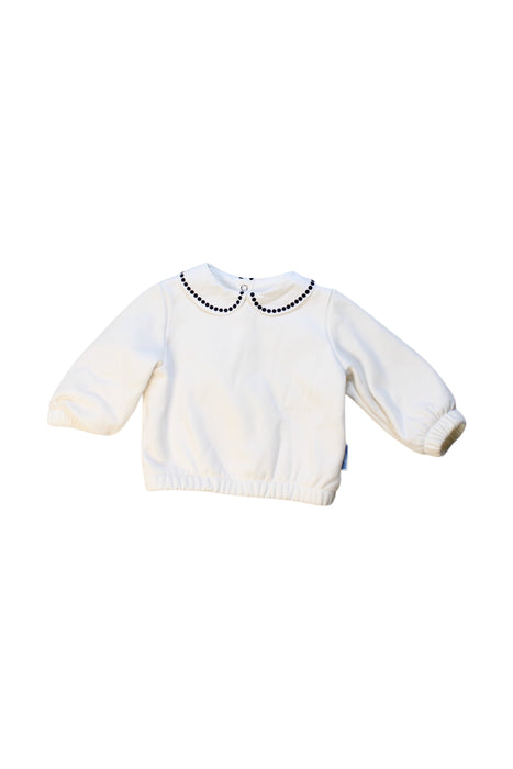 A White Long Sleeve Tops from Jacadi in size 12-18M for girl. (Front View)