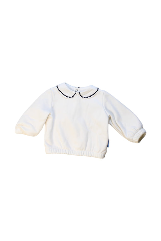 A White Long Sleeve Tops from Jacadi in size 12-18M for girl. (Front View)