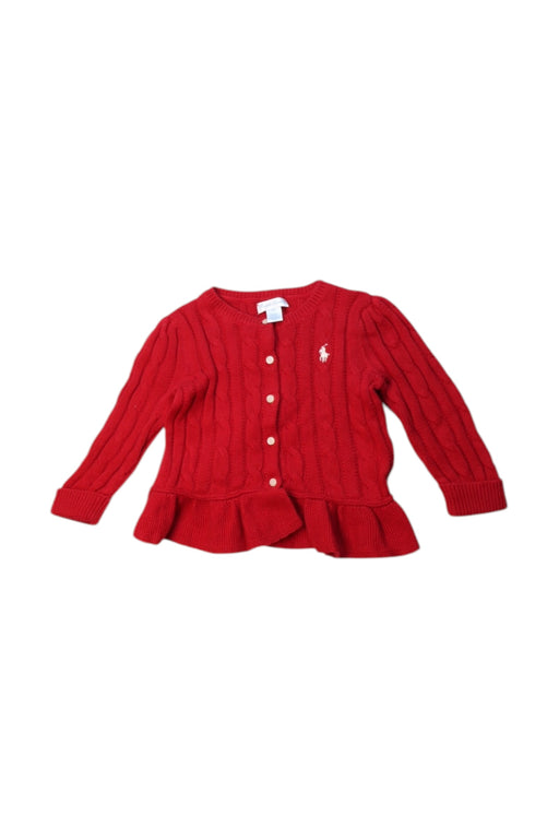 A Red Cardigans from Ralph Lauren in size 6-12M for girl. (Front View)