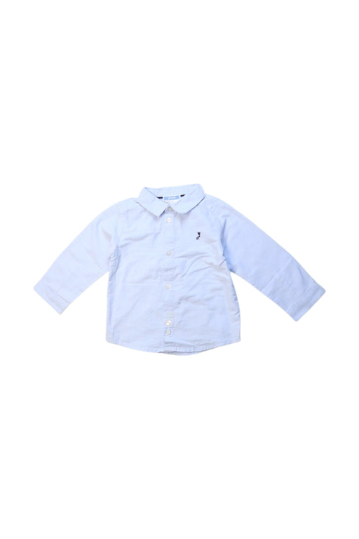 A Blue Long Sleeve Shirts from Jacadi in size 6-12M for boy. (Front View)