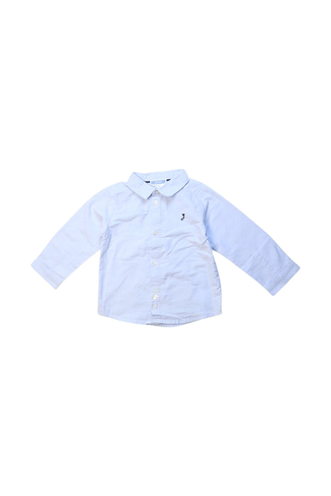 A Blue Long Sleeve Shirts from Jacadi in size 6-12M for boy. (Front View)