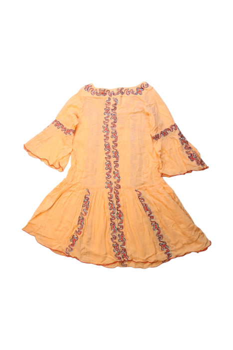 A Orange Long Sleeve Dresses from Poupette St Barth in size 3-6M for girl. (Back View)