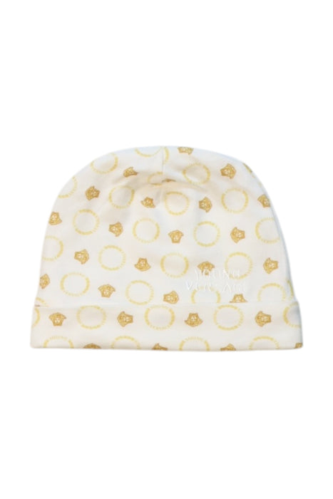 A White Winter Hats from Young Versace in size 3-6M for neutral. (Front View)