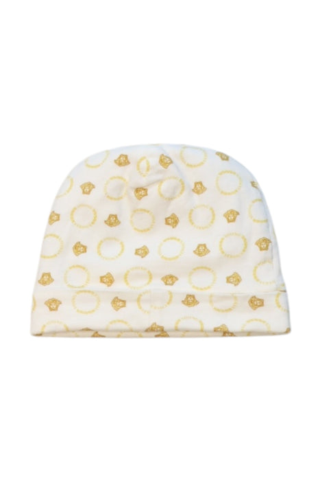 A White Winter Hats from Young Versace in size 3-6M for neutral. (Back View)