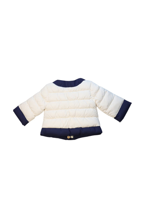 A White Puffer/Quilted Coats & Outerwear from Moschino in size 3-6M for girl. (Back View)