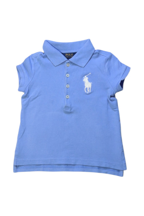 A Blue Short Sleeve Polos from Polo Ralph Lauren in size 3T for girl. (Front View)