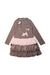 A Taupe Long Sleeve Dresses from Kate Mack in size 6T for girl. (Front View)