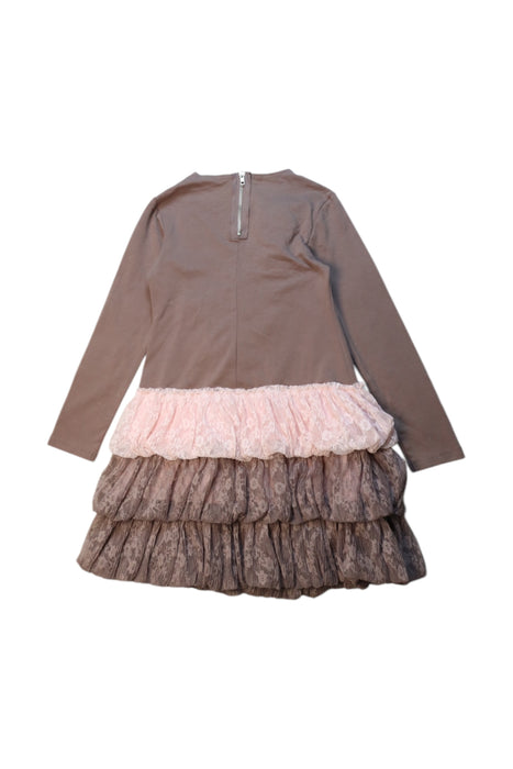 A Taupe Long Sleeve Dresses from Kate Mack in size 6T for girl. (Back View)