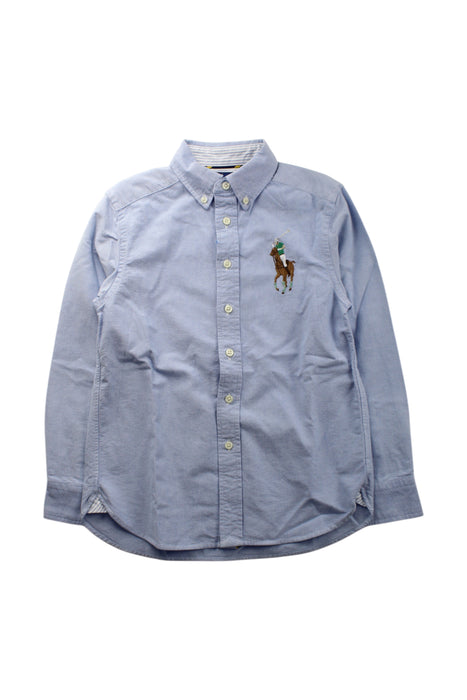 A Blue Long Sleeve Shirts from Ralph Lauren in size 8Y for boy. (Front View)
