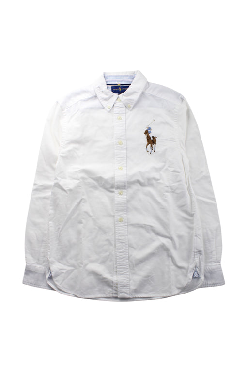 A White Long Sleeve Shirts from Ralph Lauren in size 10Y for boy. (Front View)