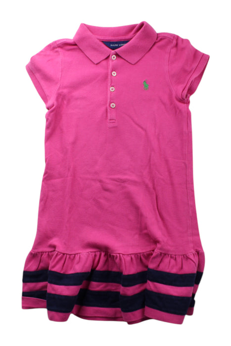 A Pink Short Sleeve Dresses from Ralph Lauren in size 5T for girl. (Front View)