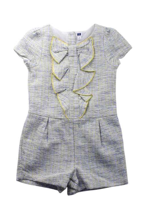 A Grey Short Sleeve Rompers from Janie & Jack in size 6T for girl. (Front View)