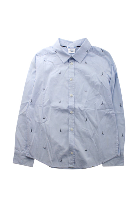 A Blue Long Sleeve Shirts from Jacadi in size 8Y for boy. (Front View)