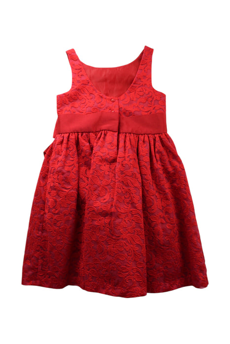 A Red Sleeveless Dresses from Janie & Jack in size 5T for girl. (Back View)