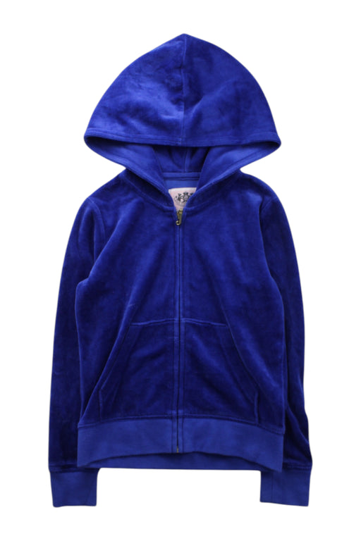 A Blue Hooded Sweatshirts from Juicy Couture in size 5T for girl. (Front View)