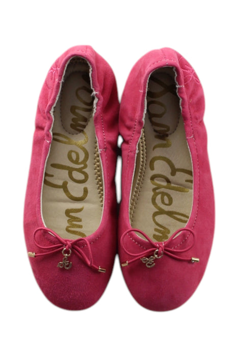 A Pink Flats from Sam Edelman in size 6T for girl. (Back View)