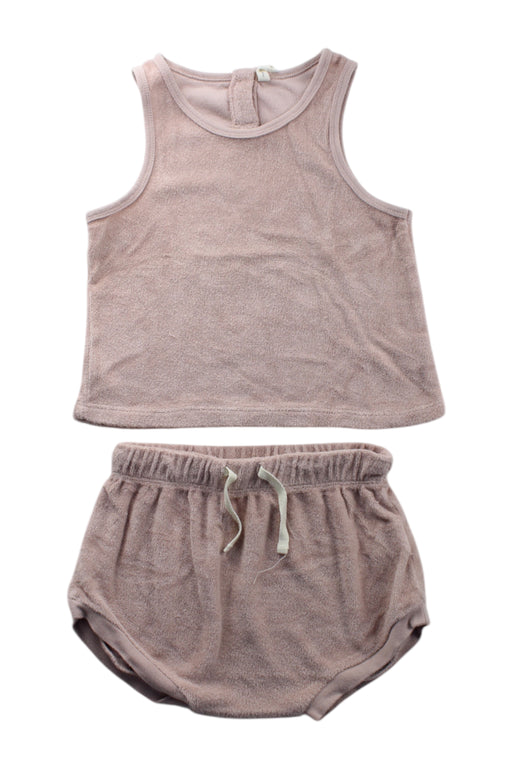 A Taupe Shorts Sets from Quincy Mae in size 4T for neutral. (Front View)
